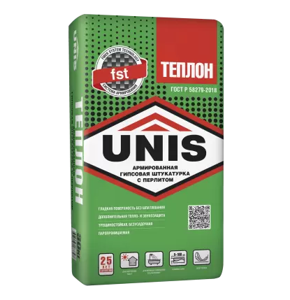 Штукатурка гипсовая UNIS ТЕПЛОН Армированный универсальная 30кг
