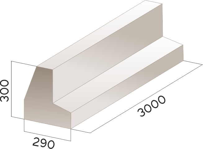 Бордюр дорожный БУ 300.30.29
