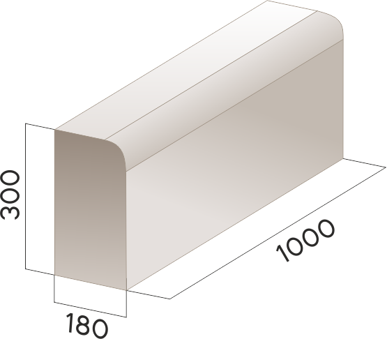 Камень бордюрный "Дорожный"