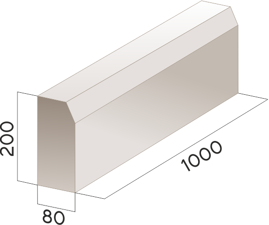 Камень бордюрный "Тротуарный"