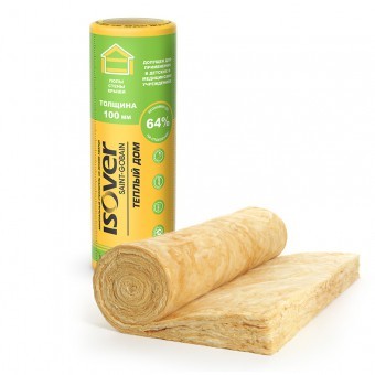 Утеплитель Изовер Теплый Дом, 2 слоя по 50мм в 1 рулоне, 13.4 м2, 1220х5490мм (0,67 м3)