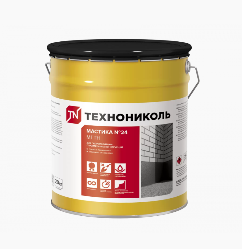 Мастика гидроизоляционная Технониколь №24 (МГТН), 20кг, 36 шт/пал ТехноНиколь