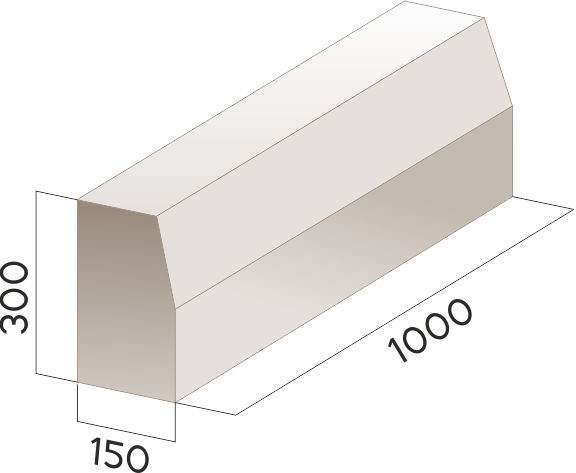 Камень бордюрный "Дорожный въездной"