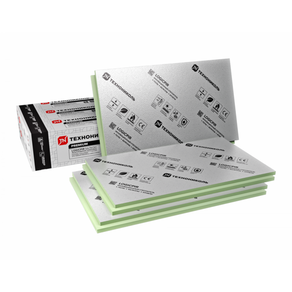 Плиты ТЕХНОНИКОЛЬ LOGICPIR Балкон Ф/Ф 1200х600х20 12 плит (8,64 м2)