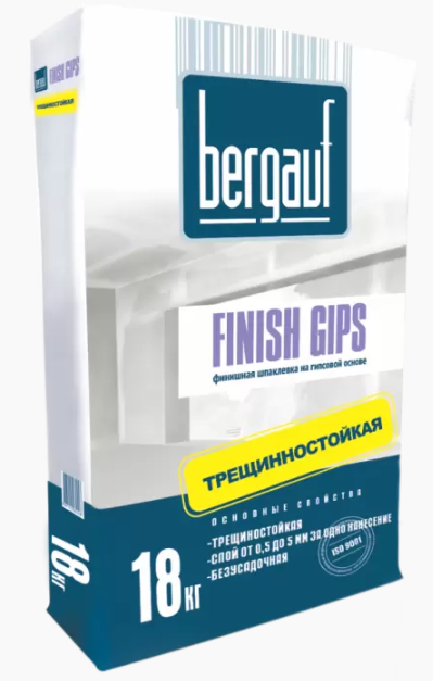 Шпаклевка гипсовая BERGAUF Finish Gips, 5кг