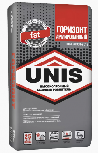 Стяжка пола UNIS Горизонт, арм. волокна 25кг