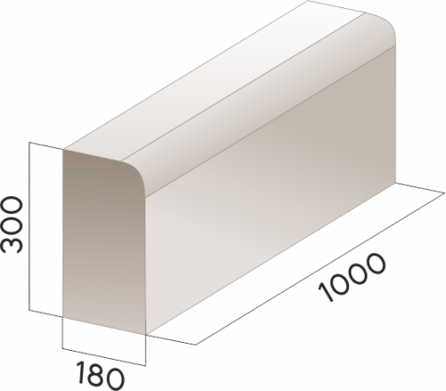 Камень бордюрный "Дорожный"