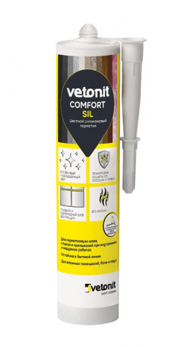Герметик силиконовый затирка Vetonit Comfort sil туф 280 мл