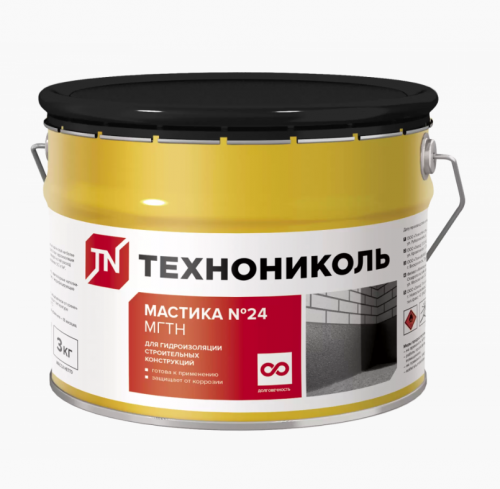 Мастика гидроизоляционная Технониколь №24 (МГТН) 3кг (4 шт/кор, 144 шт/пал) ТехноНиколь