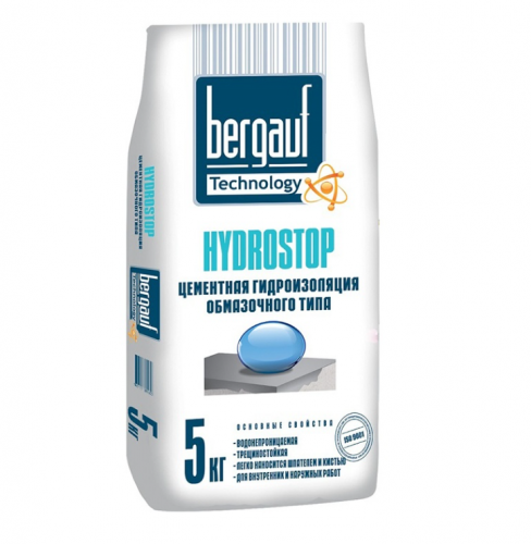 Гидроизоляция цементная обмазочного типа Bergauf Hydrostop, 5 кг