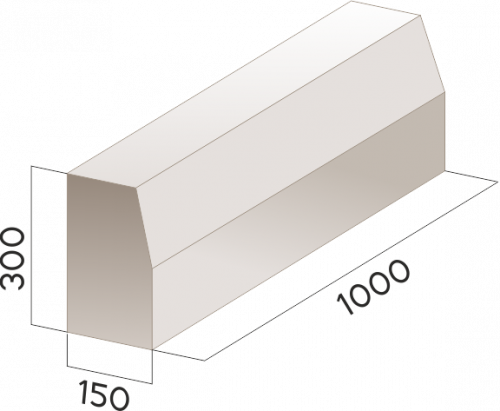 Камень бордюрный "Дорожный въездной"