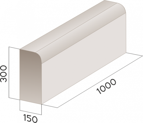 Камень бордюрный "Дорожный"