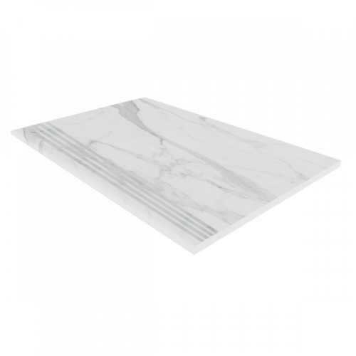 Ступень из керамогранита Montis White MN01 30х120 непол. Montis